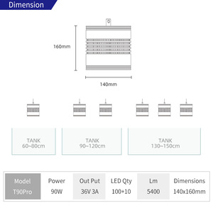Đèn thả LED RGB điều chỉnh độ sáng WEEKAQUA T90 <span class=keywords><strong>PRO</strong></span> bán buôn, phụ kiện bể cá, cảnh quan dưới nước - Product Image 6