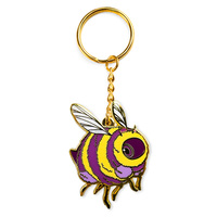 Vente en gros porte-clés plaqué or porte-clés en métal en forme d'abeille en vrac personnalisé