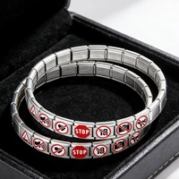 Etiquetas en inglés de fábrica: Charms italianos de acero inoxidable de 9 mm chapados en platino, de moda, para pulseras de charms y creación DIY