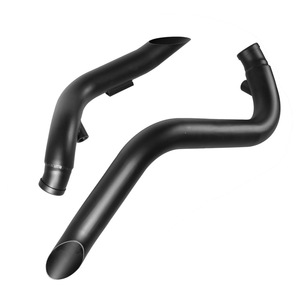 Tubo de escape doble tipo herradura negro modificado para motocicleta Harley Davidson Retro T7, pieza de acero inoxidable para motocicleta de calle. - Product Image 2