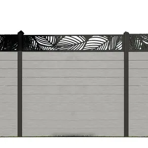 Metal çerçeve ile bahçe kullanımı için çevre malzemeden yapılmış 160*20mm WPC çit kompozit ahşap plastik güvenlik çit