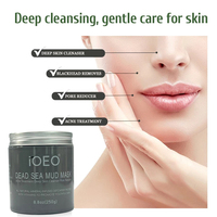 IOEO 250g marque privée soins du visage bio nettoyant en profondeur pour la peau points noirs élimine le masque de boue de la mer morte