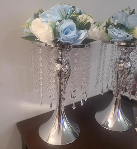 Support de centre de table en cristal européen, bougeoir en métal pour fleurs, décoration de table pour mariage et fête - Product Image 3