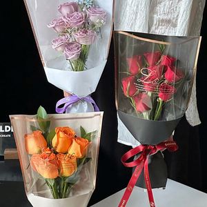 ถุงกระดาษคราฟท์กันน้ำและถุงพลาสติกใส OPP สำหรับห่อช่อดอกไม้ DIY ในวันวาเลนไทน์ ขายส่ง - Product Image 1