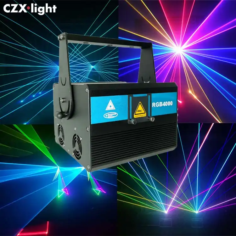 Đèn Máy Chiếu Laze Galvo Lazer 3W 3000 Mw Pro Club Đèn Laze RGB FB3 FB4 ILDA Đèn Chiếu Tia Laze Sàn Nhảy Dj De Festa