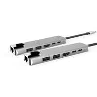 Nuevo Hub USB C Multifuncional 6 en 1, Adaptador Tipo-C 4K 30Hz para HDTV, Teléfono, TF, SD, RJ45, Interfaz de Carga para Soporte de Laptop