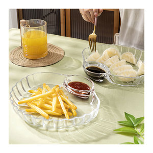 Plateau de service à dessert à biscuits Plateau à croustilles <span class=keywords><strong>en</strong></span> <span class=keywords><strong>verre</strong></span> <span class=keywords><strong>Compartiment</strong></span> Fromage Apéritif <span class=keywords><strong>Assiette</strong></span> - Product Image 6