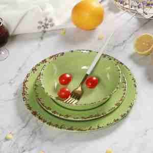 Juego de <span class=keywords><strong>vajilla</strong></span> de <span class=keywords><strong>melamina</strong></span> de <span class=keywords><strong>12</strong></span> <span class=keywords><strong>piezas</strong></span>, juego de platos y cuencos de plástico de cocina irrompibles para uso en interiores y exteriores, <span class=keywords><strong>vajilla</strong></span> - Product Image 4