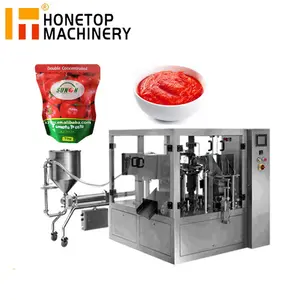 Automatique Premade Pochette Pâte Épaisse Sauce Rotatif Machine à Emballer Liquide