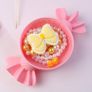 Ensemble de collier, bracelet et boucles d'oreilles pour enfants, papillon en plastique de dessin animé, perles, style européen-américain, bijoux de princesse pour filles, cadeau - Product Image 3