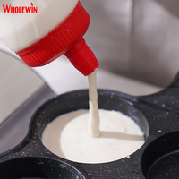 Bouteille de sauce barbecue facile à presser anti-goutte avec buse en silicone et marqueur de mesure pour la marinade et la pâte à crêpes