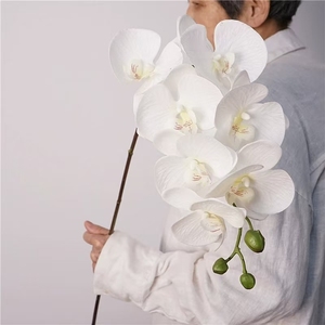 Fiori artificiali vero tocco fiore idratare <span class=keywords><strong>orchidea</strong></span> 9 teste per la decorazione di nozze per la festa di casa - Product Image 1