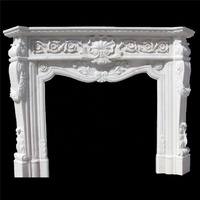 Décoration intérieure Cheminée en pierre blanche naturelle Cheminée intérieure en marbre naturel de carrare italien Cheminée en marbre blanc