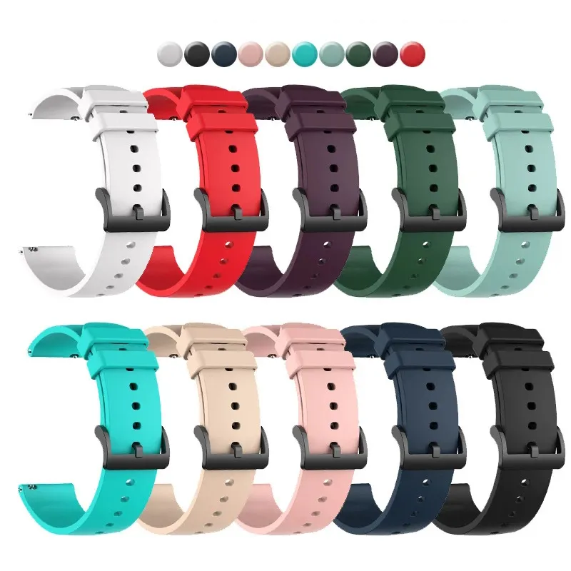 20mm Silicone Strap For Xiaomi Huami Amazfit GTS 4 Mini GTS 3 Smart Watch Band For Huami Amazfit Bip U/1S