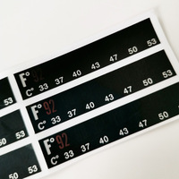 Logo personnalisé Vêtements lcd Thermomètre Bande Autocollant Manteau D'hiver Vêtements Thermomètre Carte