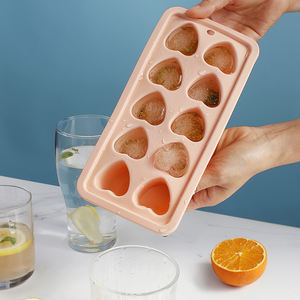 Household Heart-Shaped 10-Hole Food Grade Silicone Ice Cube Tray Lid Freezer Food Mold Cake Baking Food Presentation - Product Image 3