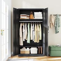 Armoire métallique industrielle à double porte verrouillable en acier pour le rangement de vêtements avec étagères réglables pour dortoirs du personnel