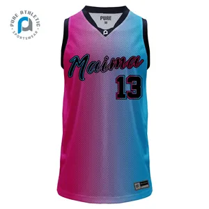 PURE wholesale custom basketball wear best selling woman pink jersey Best Quality #00 basketball wear