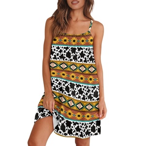 Stampa Dropshipping on Demand abito Spaghetti tradizionale con stampa tribale azteca cultura maya Design americano Mini prendisole da spiaggia - Product Image 6