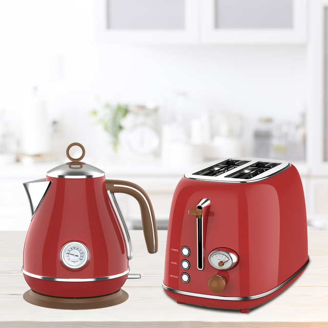 Classic Toaster Bread Multifunction Kitchen Small Appliances Electric Kettle and Toaster Set