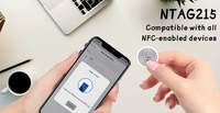 Étiquette autocollante RFID NFC programmable 13,56 MHz personnalisable en usine, puce NTAG216 pour contrôle d'accès arrière de téléphone portable