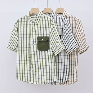 <span class=keywords><strong>Chemise</strong></span> à <span class=keywords><strong>poches</strong></span> à carreaux pour hommes <span class=keywords><strong>Chemise</strong></span> décontractée en coton à manches moyennes <span class=keywords><strong>Chemise</strong></span> d'été à manches courtes pour hommes - Product Image 1