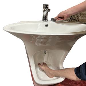 Lavabo hygiénique pour mosquée, station de lavage sanitaire, lavabo pour se laver les pieds et les mains, lavabo de salle de bain, lavabo de mosquée, lavabo public sur piédestal - Product Image 4