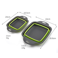 Inklapbare Colanders Vierkante Siliconen Ruimtebesparend Keuken Zeef Perfect Voor Aftappen Pasta Groenten Vlees En Vruchten