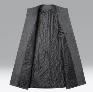 Nuovo Cappotto <span class=keywords><strong>Trench</strong></span> Business da <span class=keywords><strong>Uomo</strong></span> di Media Lunghezza in Lana Spessa Ecosostenibile di Poliestere con Cappuccio Autunnale e <span class=keywords><strong>Invernale</strong></span> - Product Image 3