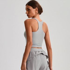 Women's High Support Yoga Tank Top Racer Back Four-Way <strong>Stretch</strong> Breathable Quick Dry Running <strong>Bra</strong> - Product Image 4