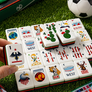 Jeu de Mahjong de Luxe Série Stade Lingxi Édition Football - Tuiles Sportives Durables Thème USA avec Tuiles de Mahjong en Acrylique - Product Image 2