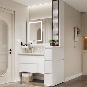 Customized waterproof <b>side</b> storage partition cabinet ceramic seamless basin honeycomb aluminum bathroom cabinet - Product Image 4