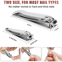 Coupe-ongles en acier inoxydable de grande taille, coupe-ongle à bord droit avec lime à ongles, vente en gros