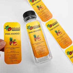 Island Freshness Self-Adhesive Rectangular PET Label Roll Waterproof <b>for</b> Tropical <b>Fruit</b> Juice Beverage Packaging - Product Image 4