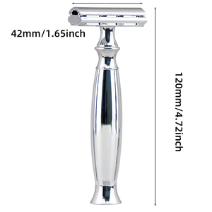 Rasoio di Sicurezza Regolabile di Precisione Manuale <span class=keywords><strong>ZY</strong></span> da Uomo con Manico Ponderato, Adatto a Lamette a Doppio Filo, Stile a Lama Singola - Product Image 4