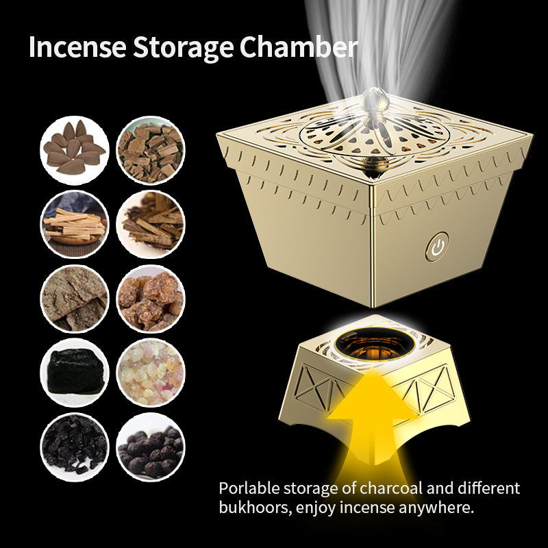 ORANGLES Black Gold Arab Style Bakhoor Incense Burner | Modern Metal Incense Burner for Middle Eastern Aroma – orangles Qatar - high resolution display - exposing craftsmanship - Image 2 of 6 | built for everyone | Black Gold Arab Style Bakhoor Incense Burner | Modern Metal Incense Burner for Middle Eastern Aroma – orangles Qatar for sale Georgia | Free Shipping ORANGLES