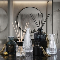 Bouteille en verre pour bâtonnets d'aromathérapie 50ml 100ml 150ml 200ml – Bouteille diffuseur de parfum vide en verre noir de luxe personnalisable