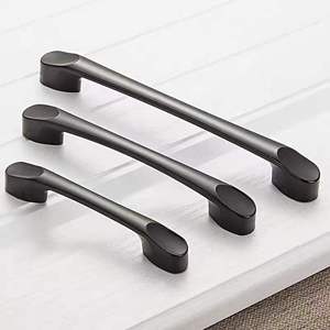 <b>Black</b> Aluminum Alloy Cabinet Handle Modern Minimalist Nordic Style Single Hole Round Drawer Wardrobe <b>Door</b> <b>Knob</b> - Product Image 3