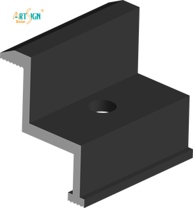 Pince de fixation intermédiaire en aluminium ArtSign pour supports de montage solaire, fixation sur rail, noire ou argentée, kit de pinces de fin de rail - Product Image 4
