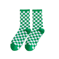 Runnings — chaussettes cousues sur le devant J153 en coton, bas de costume à damier personnalisé, livraison gratuite