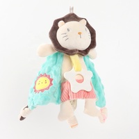 Couverture de bébé jouet de couchage anneau de dentition Lion peluche douce pour nouveau-né bébé cadeau avec Taggies jouet de couette