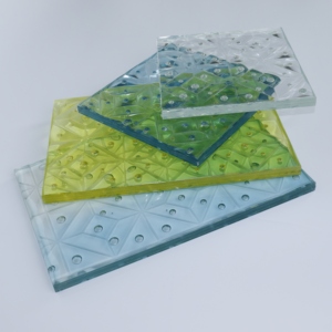 Panneau de verre décoratif stratifié en résine à motif de bulles jaune clair personnalisé pour hôtel, restaurant et décoration de cloisons intérieures - Product Image 5