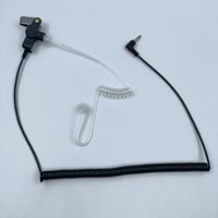 Écouteur intra-auriculaire à tube acoustique avec connecteur 2,5/3,5 mm, écoute unilatérale, avec tube spiralé transparent ou noir, pour talkie-walkie