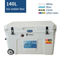 Glacières Tolee 140L de qualité alimentaire, en plastique rotomoulé, avec roues, pliables, glacière isotherme personnalisée de grande taille, en matériau PE imprimé