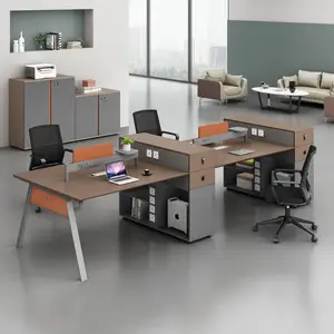 Liyuモダンキュービクル4人用オフィスコンピューターテーブル家具デスクPCパーティションワークステーション