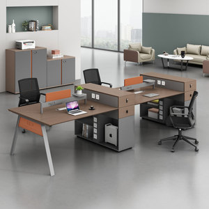 Liyu Modern Cubicle <strong>4</strong> Person Office <strong>Computer</strong> <strong>Tables</strong> Furniture Desk Pc Partition Workstation - Product Image 1
