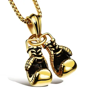 Whose personality custom pendant stainless steel boxing glove necklace men