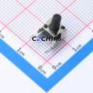 TC-6615-9.0-250G Tactile Switch Bent Lead Through Hole-4P,6x6mm Single Pole Single Throw Round Button 2.5N Right Angle Insert - Product Image 1