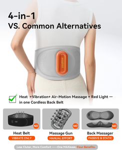 <span class=keywords><strong>Ceinture</strong></span> <span class=keywords><strong>lombaire</strong></span> <span class=keywords><strong>chauffante</strong></span> <span class=keywords><strong>électrique</strong></span> rechargeable avec massage, compresse chaude et lumière rouge réglable pour le soutien du dos - Product Image 4