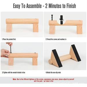 CekPo Banco de Flexiones de Madera, Color Madera Natural, Equipo de Ejercicio Interior Duradero, Bancos Unisex - Product Image 5